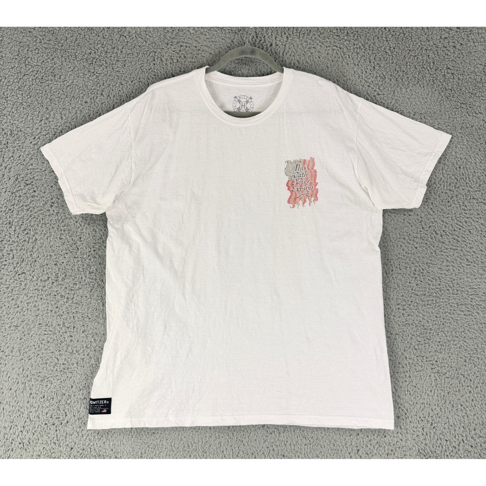Howitzer Military Oath T Shirt Mens XL White American Flag Graphic Patriotic Tee